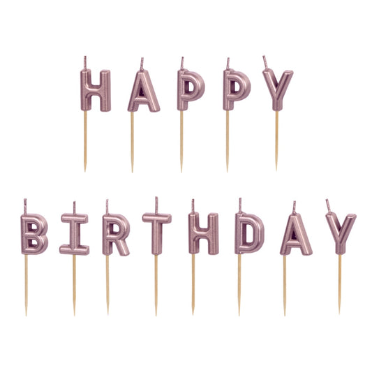 Svecītes kūkai Happy Birthday, Cake Candles, rozā zelta, 2,5cm
Artikuls: SCS-13-019
