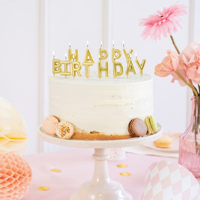 Svecītes kūkai Happy Birthday, Cake Candles, zelta, 2,5cm
Artikuls: SCS-13-019