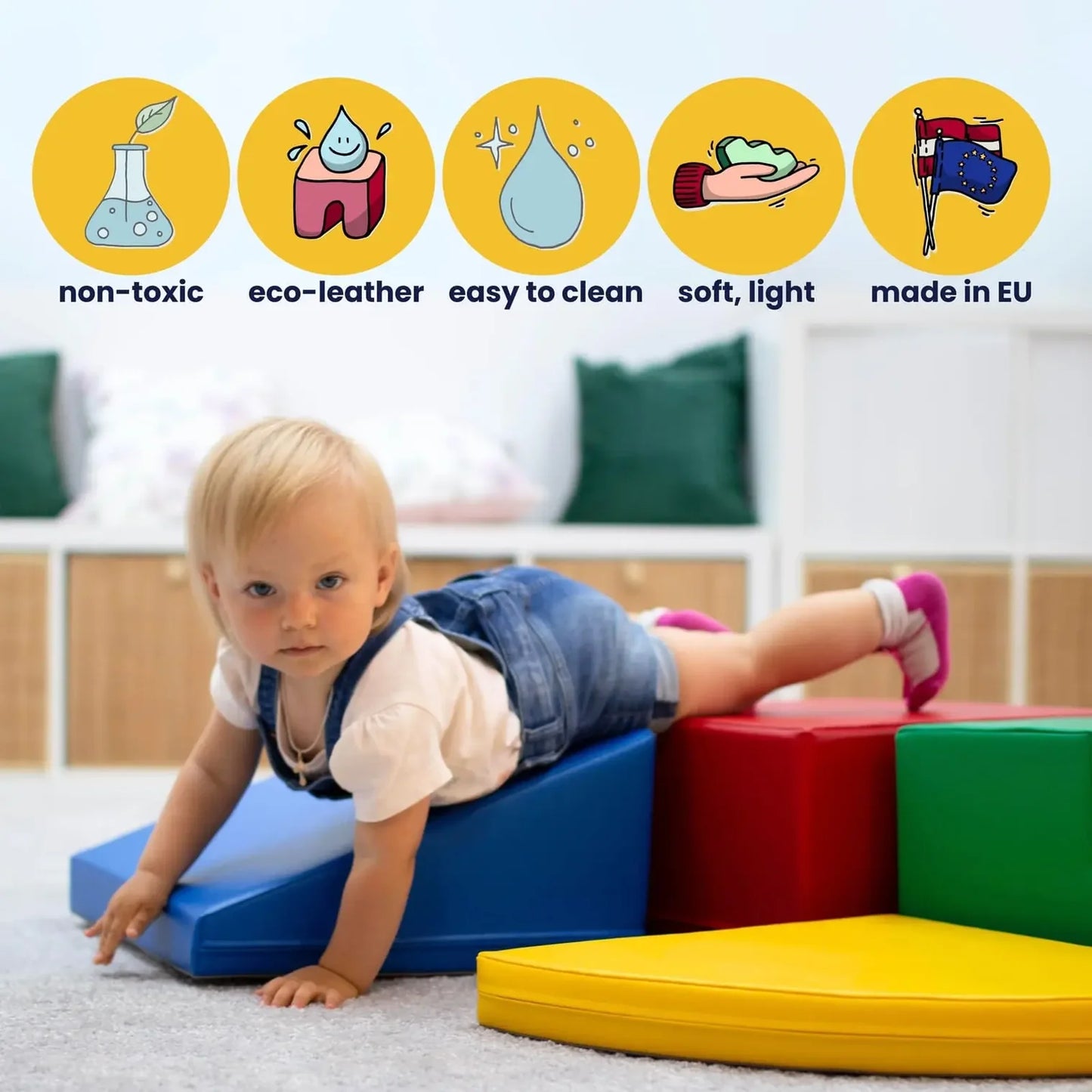 Mīkstie kluči Corner Climber Soft Play, IGLU - Earth Pastel, SET_06_42
