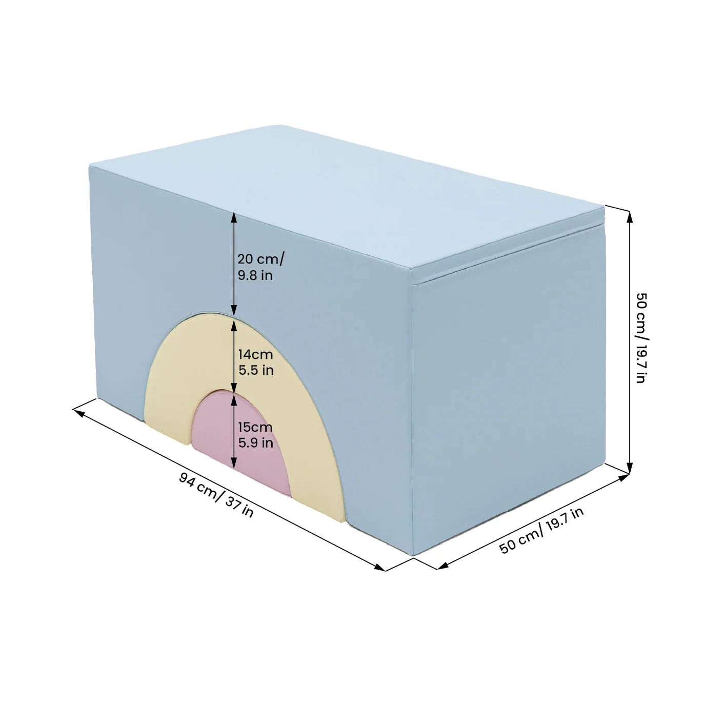 Minkšti blokeliai XL Rainbow Bridge minkštas žaidimų žaidimas, IGLU - Pasteliniai ledai