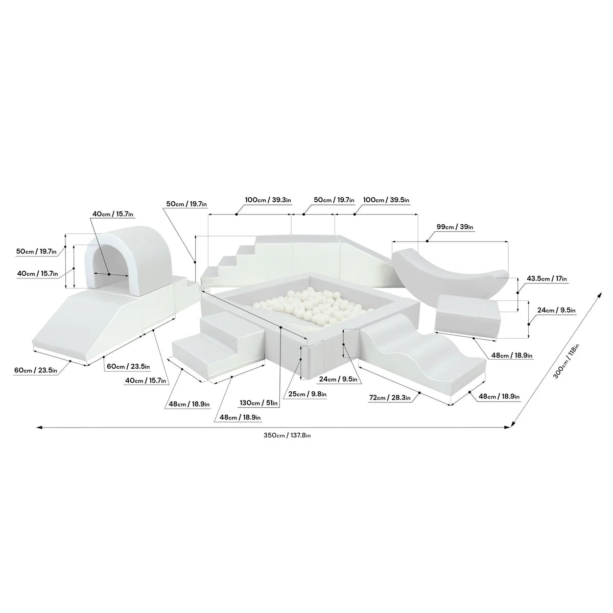 Mīkstie kluči Party Set Soft Play, IGLU - White, balts