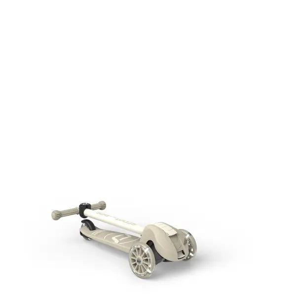 Bērnu skrejritenis bēšs, Highwaykick 3 S LED, Ash, Scoot and Ride, 00937