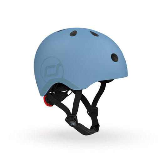 Bērnu ķivere zila, Helmet Steel, Scoot and Ride, S-M