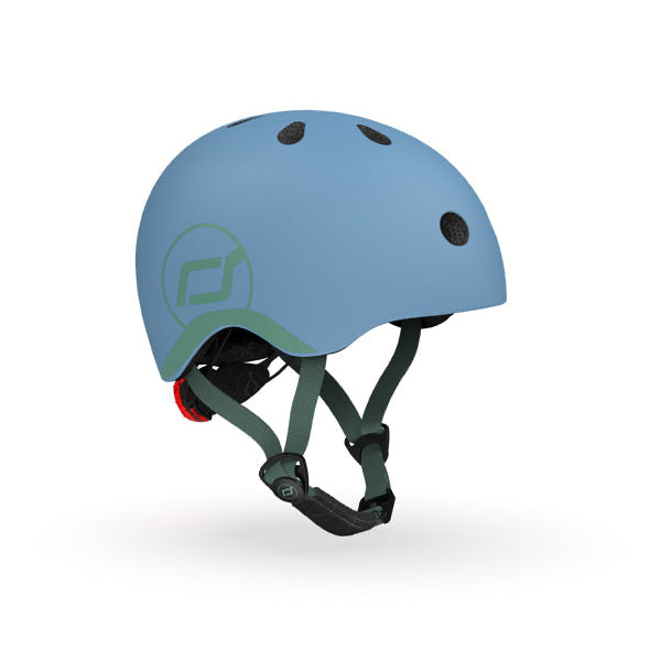 Bērnu ķivere zila, Helmet Steel, Scoot and Ride, S-M