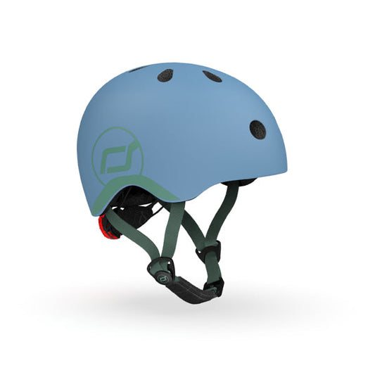 Bērnu ķivere zila, Helmet Steel, Scoot and Ride, S-M