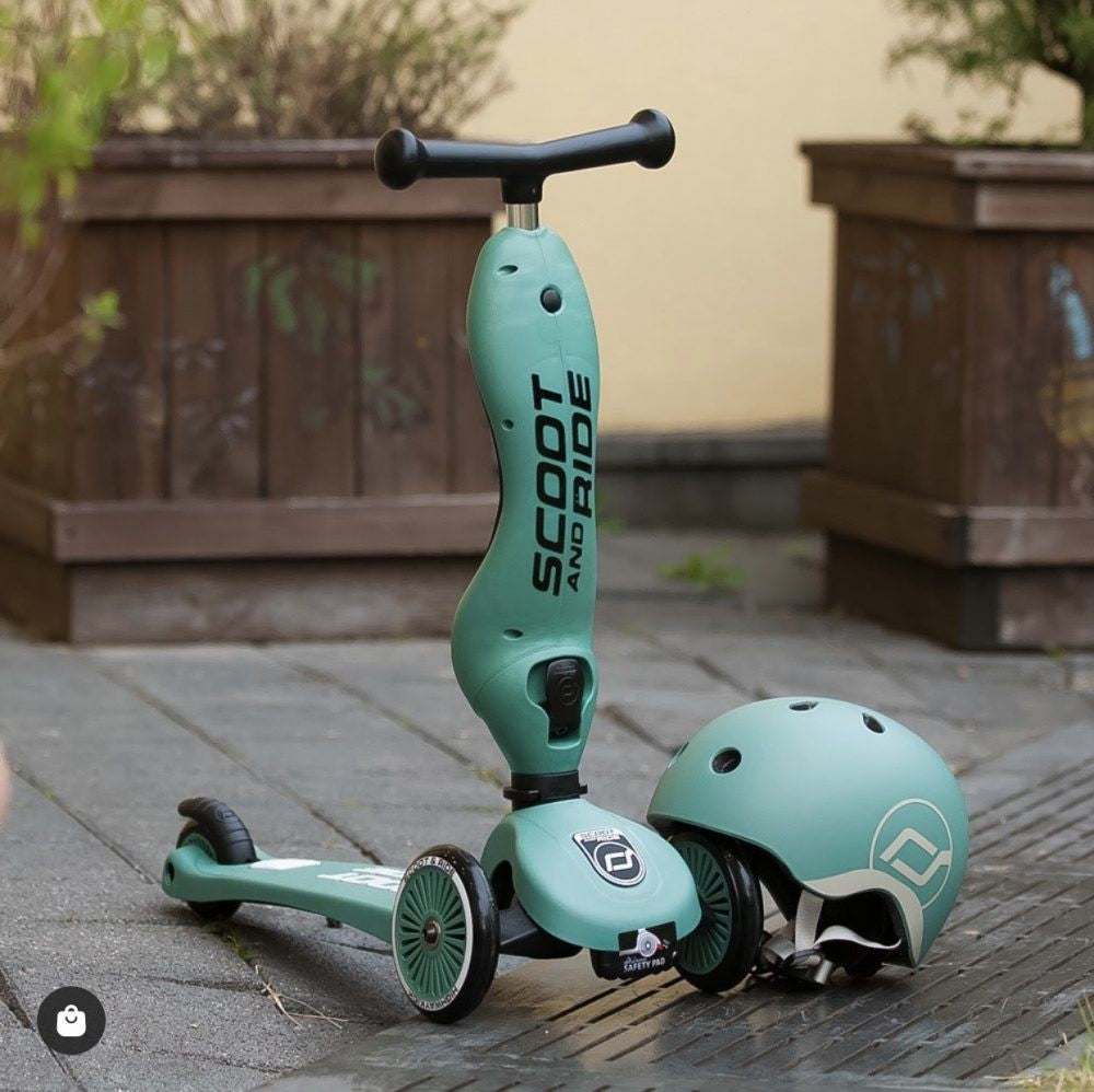 Bērnu ķivere zaļa, Helmet Forest, Scoot and Ride, 96361