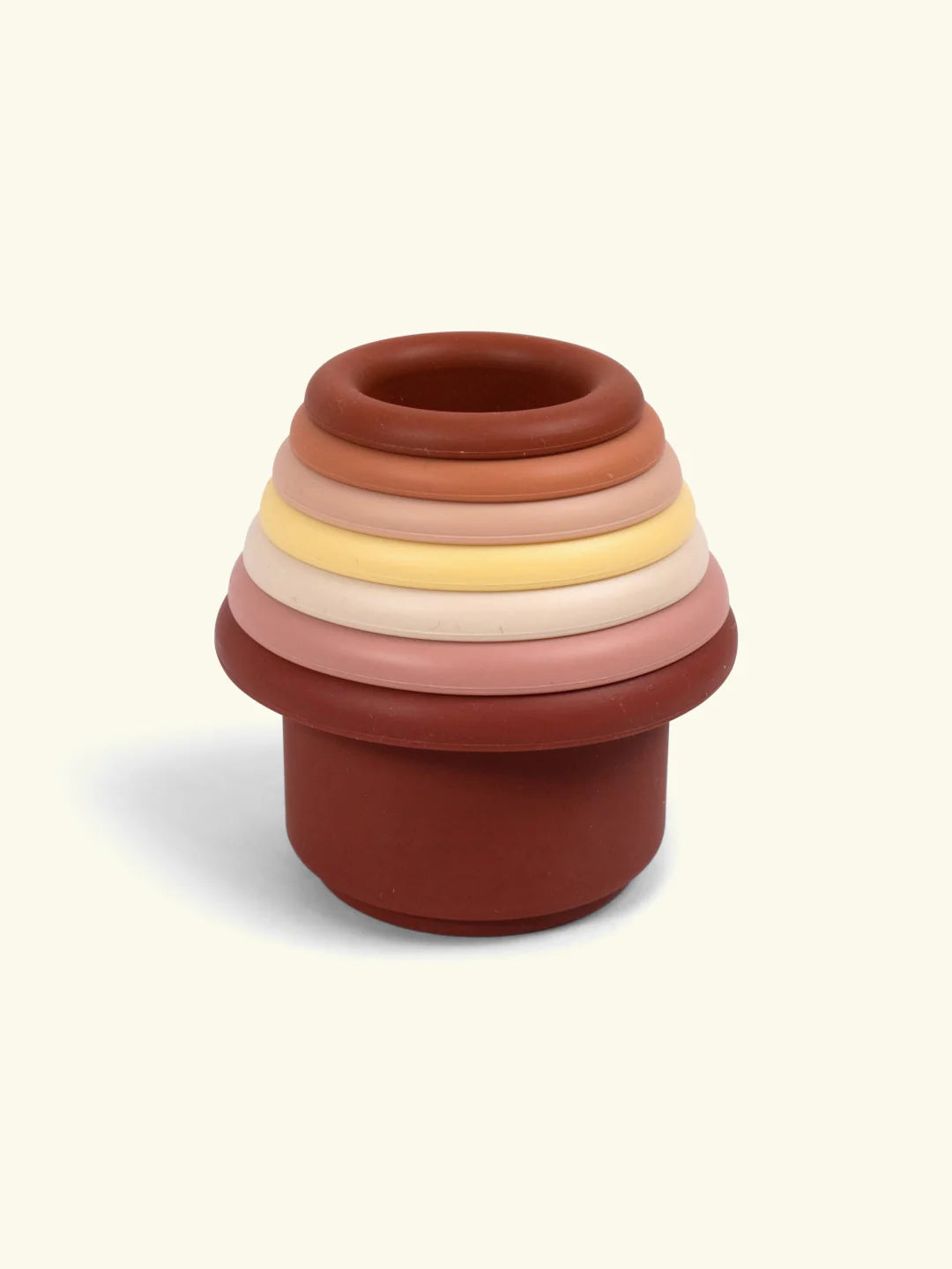 Silikona krūzīšu tornis, Silicone Stacking Cups, Rose, Filibabba