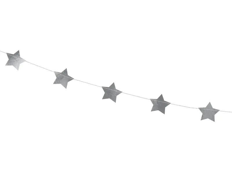 Virtene Sudraba Zvaigznes, Garland Stars, silver, 3.6m