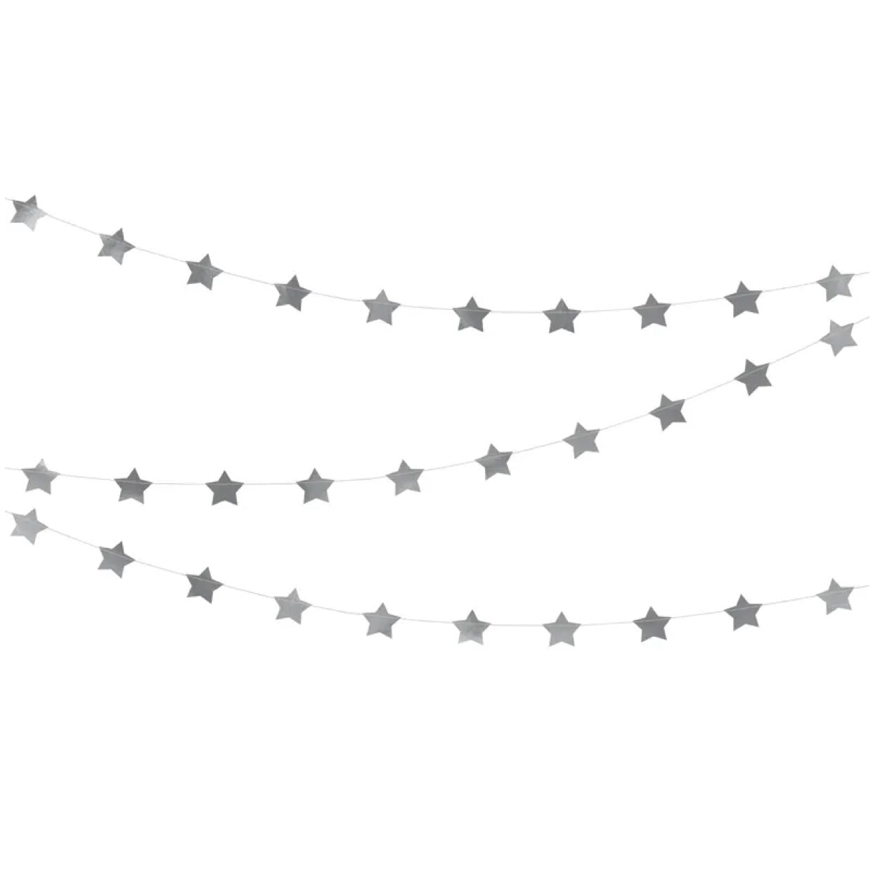 Virtene Sudraba Zvaigznes, Garland Stars, silver, 3.6m