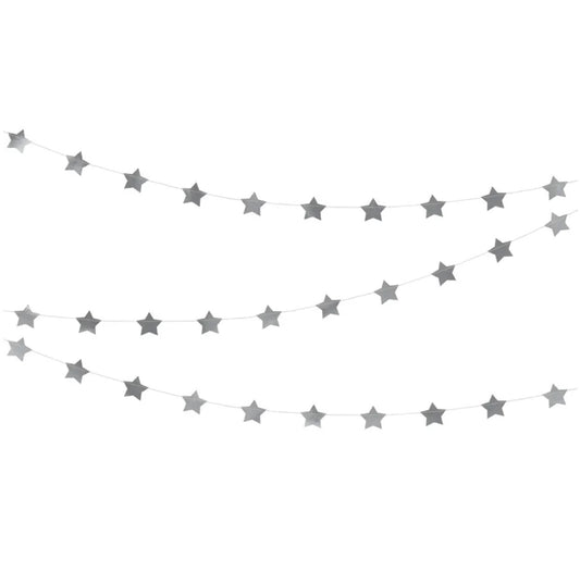 Virtene Sudraba Zvaigznes, Garland Stars, silver, 3.6m