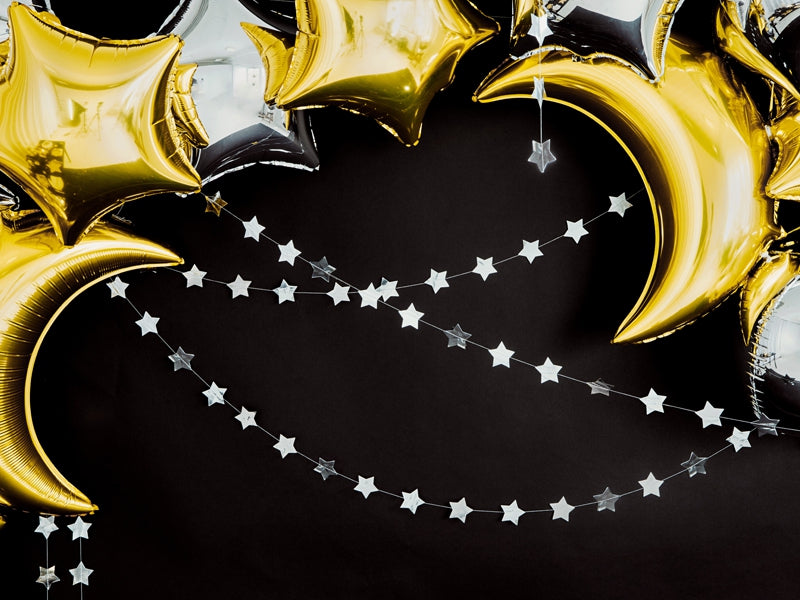 Virtene Sudraba Zvaigznes, Garland Stars, silver, 3.6m