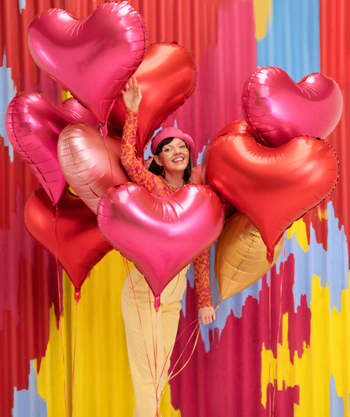 Sirds - folija balons, rozā, 75x64,5cm, FB141S-081, Hēlija baloni Liepājā