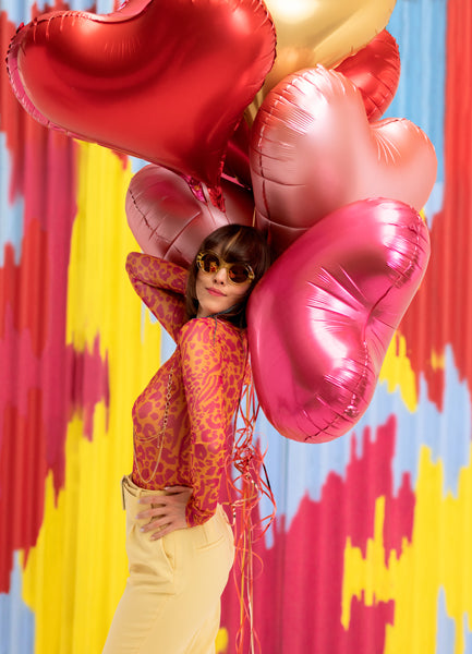 Sirds - folija balons, rozā zelta, 75x64,5cm, FB141S-019R, Hēlija baloni Liepājā