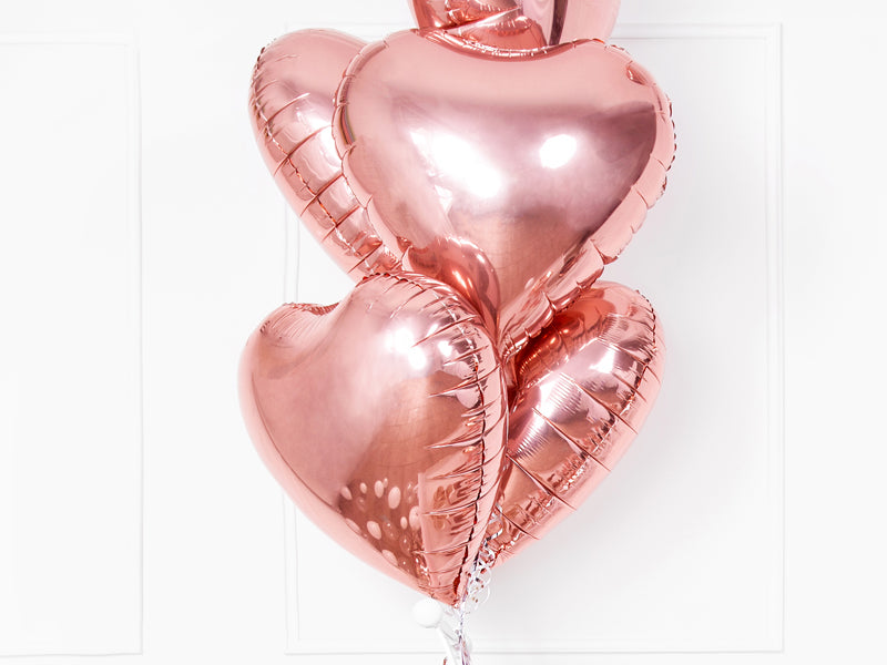 Sirds - folija balons, rozā zelta, 45cm, FB9M-019R, Hēlija baloni Liepājā