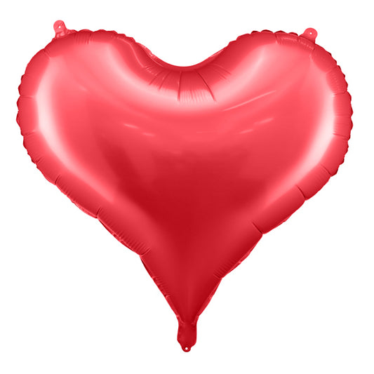 Heart - foil balloon, red - filled with helium, 75x64.5cm