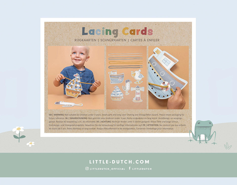 Šņorēšanas spēle, kārtis, Lacing Cards, Sailors Bay, Little Dutch Sailors Bay, 120716