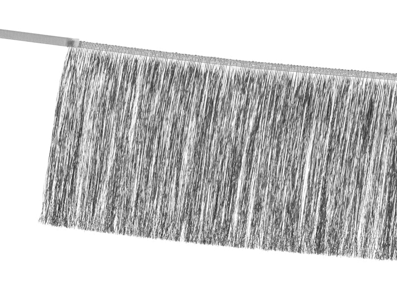 Svētku virtene ar bārkstīm - Fringe Garland, party deco, sudraba, FG1-018