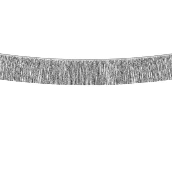 Svētku virtene ar bārkstīm - Fringe Garland, party deco, sudraba, FG1-018
