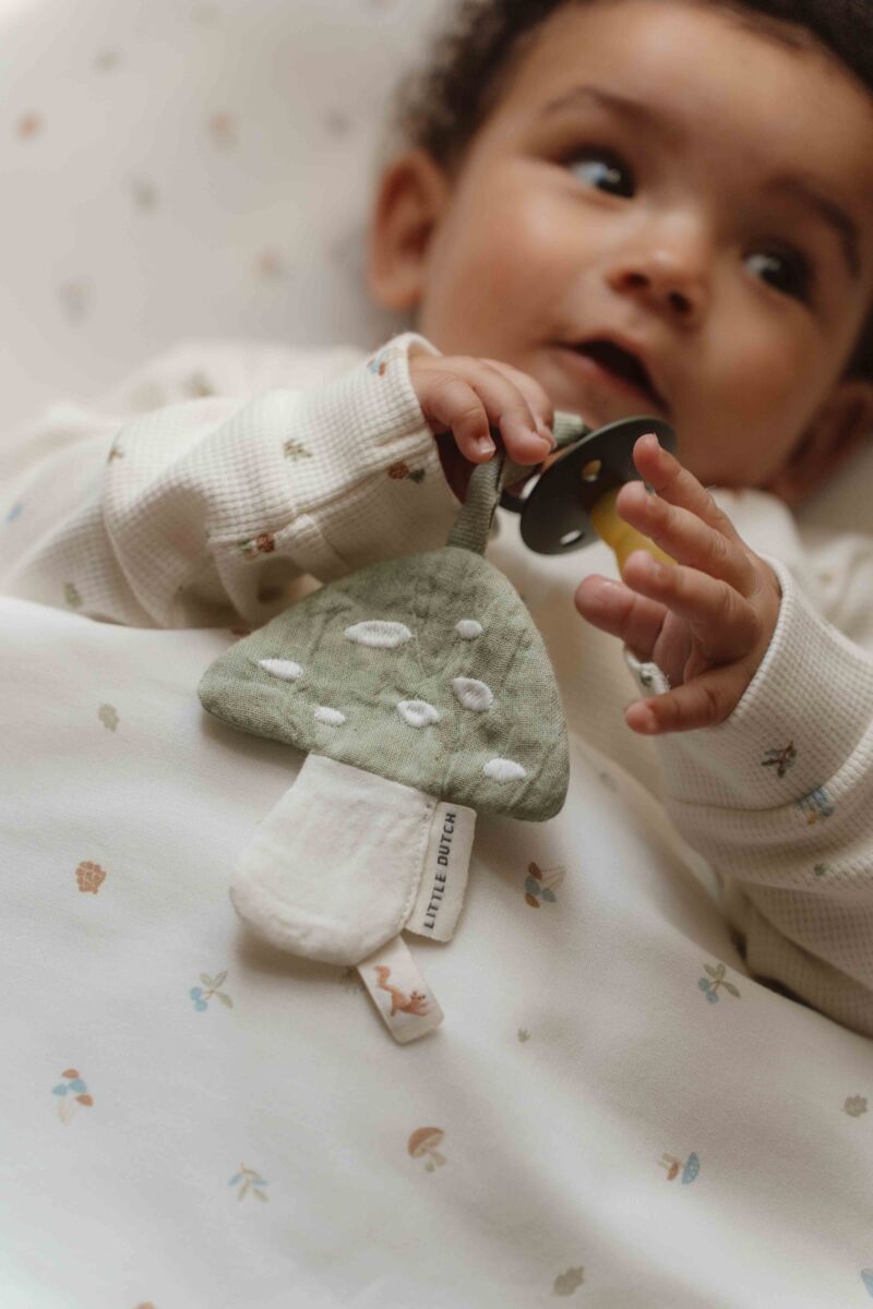 Mīļlupatiņa - knupīša turētājs Mushroom, Pacifier cloth muslin, Little Dutch, TE21204030