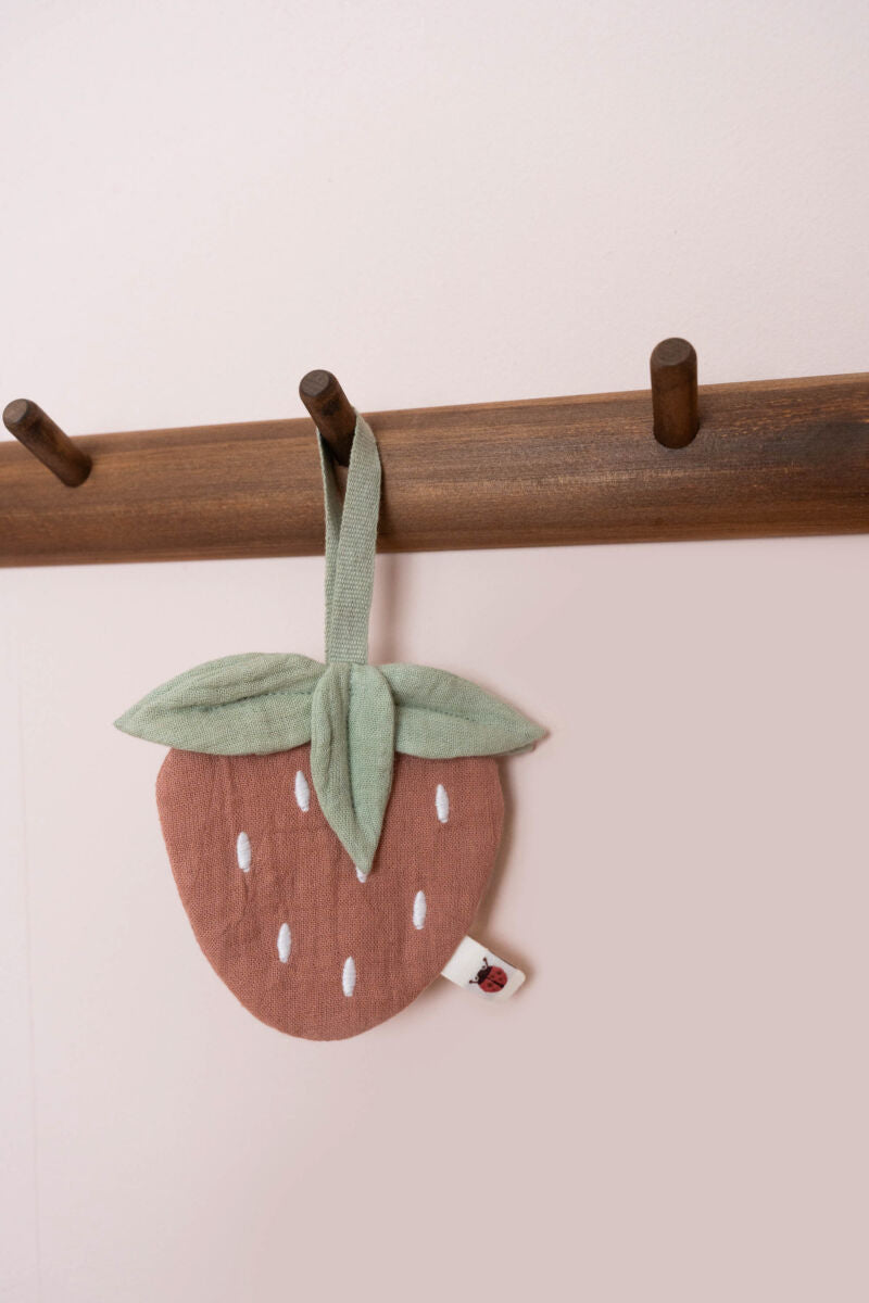 Mīļlupatiņa - knupīša turētājs Strawberry, Pacifier cloth muslin, Little Dutch, TE21264031