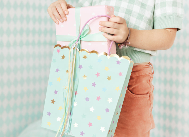 Dāvanu maisiņš Zvaigznītes, Gift Bag Stars, 22x23x8cm, Party Deco, TNP11
