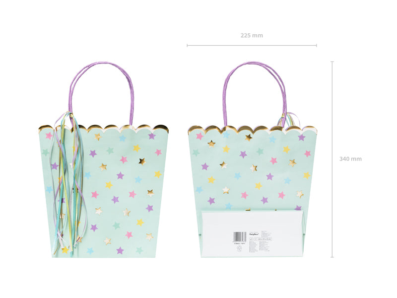 Dāvanu maisiņš Zvaigznītes, Gift Bag Stars, 22x23x8cm, Party Deco, TNP11