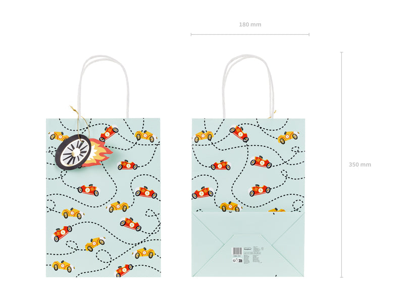 Dāvanu maisiņš Mašīnas, Gift Bag Cars, 10.5x18x25cm, Party Deco, TNP31