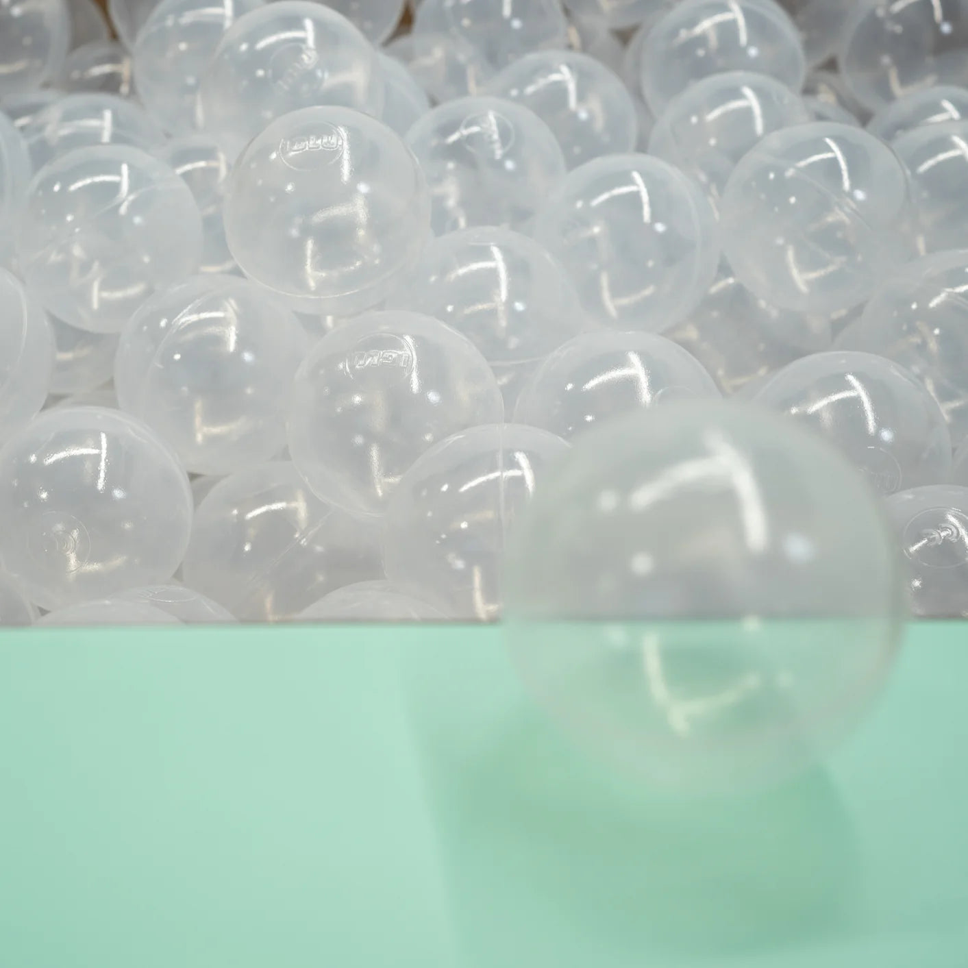Bumbiņas bumbu baseinam, Ball Pit Balls, 500 gab, IGLU - Transparent, caurspīdīgas