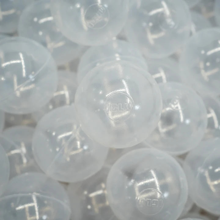 Bumbiņas bumbu baseinam, Ball Pit Balls, 500 gab, IGLU - Transparent, caurspīdīgas