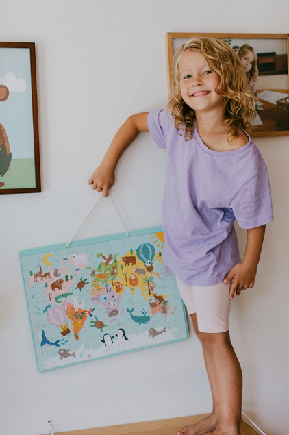 Magnētiskā pasaules kartes puzle, Magnetic World Map Puzzle, Tutu Family