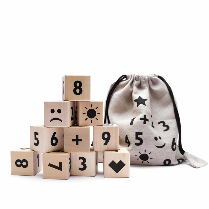 Koka matemātikas klucīši, Math Blocks Black, Ooh Noo, 40MB1801