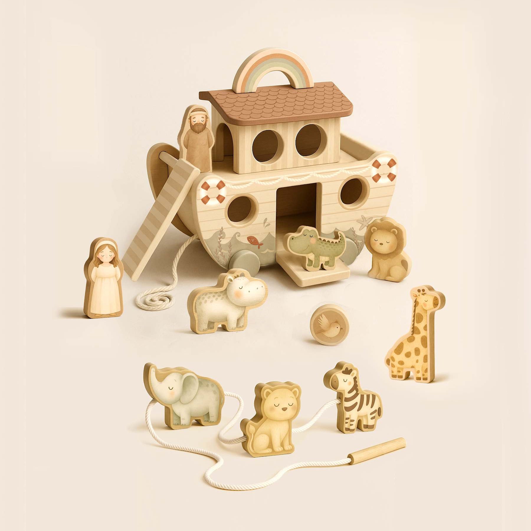 Koka spēle Noa Šķirsts - Buddy Boat Wood Toy, Mrs. Ertha