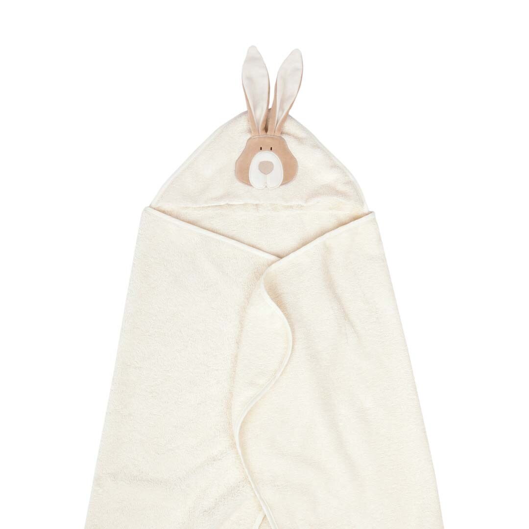 Bērnu dvielis ar kapuci Zaķis, Bath Towel with Hood, Bunny, 75x120cm, Wooly Organic, WO208