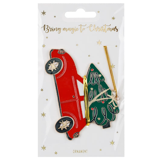 Eglītes rotājums Ziemassvētku auto, Metal Hanging Decoration Christmas Car, Party Deco, ZDM5