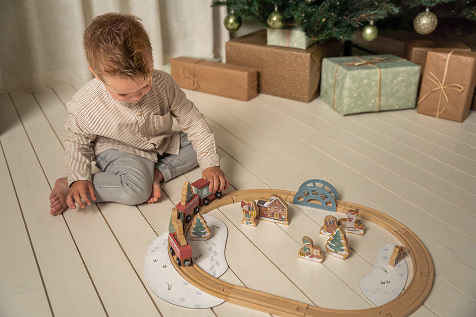 Ziemassvētku koka vilcienu sliežu trase, Christmas Train track, Little Dutch, LD4868