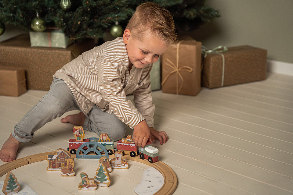 Ziemassvētku koka vilcienu sliežu trase, Christmas Train track, Little Dutch, LD4868