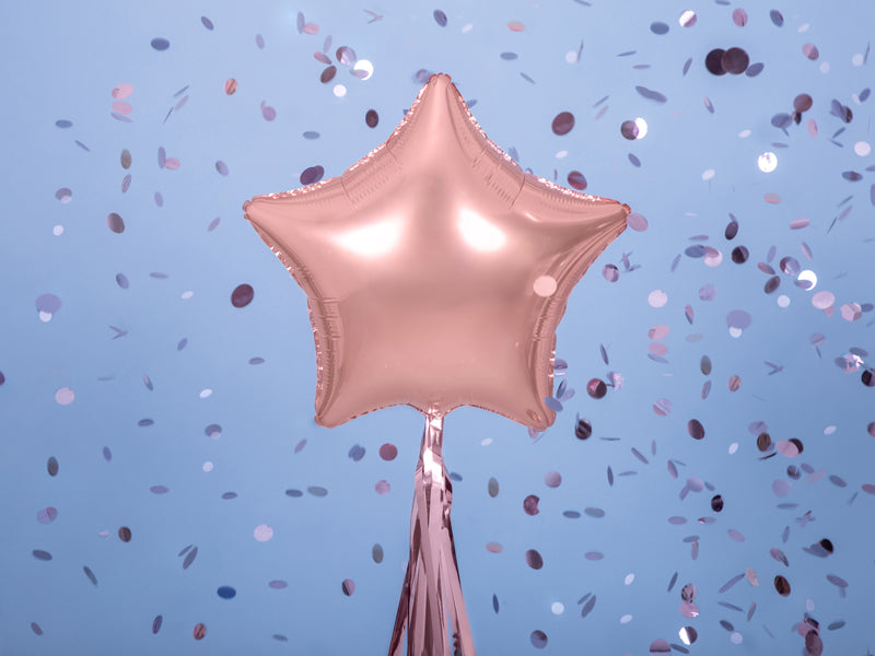 Zvaigzne - folija balons, rozā zelta, 70cm, FB78M-019R, Hēlija baloni Liepājā