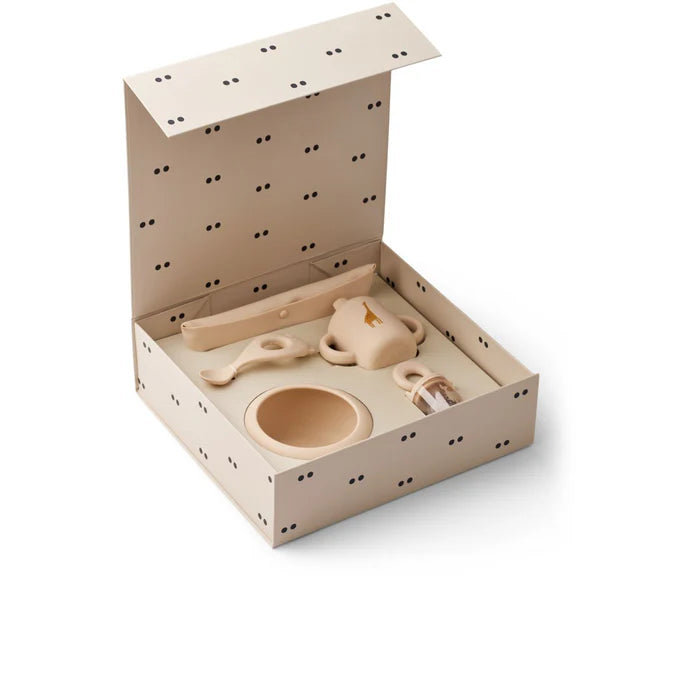 Mazuļu trauku komplekts, silikona, Mileah Baby Mealtime Set, Apple Blossom, Liewood