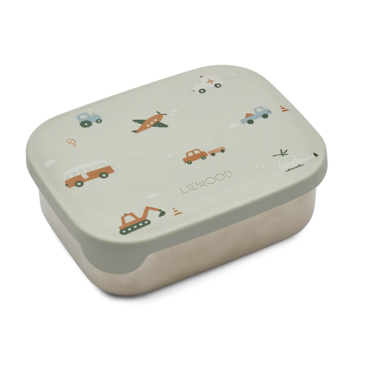 DRĪZUMĀ - Bērnu pusdienu kārba Arthur Printed Lunchbox, Vehicles/dove blue mix, Liewood