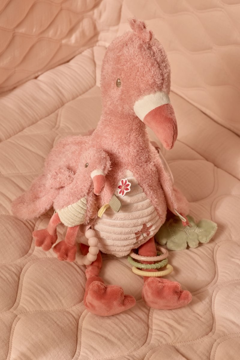 Aktivitāšu rotaļlieta Flamings - Safari Friends, Activity Cuddle Flamingo, Little Dutch