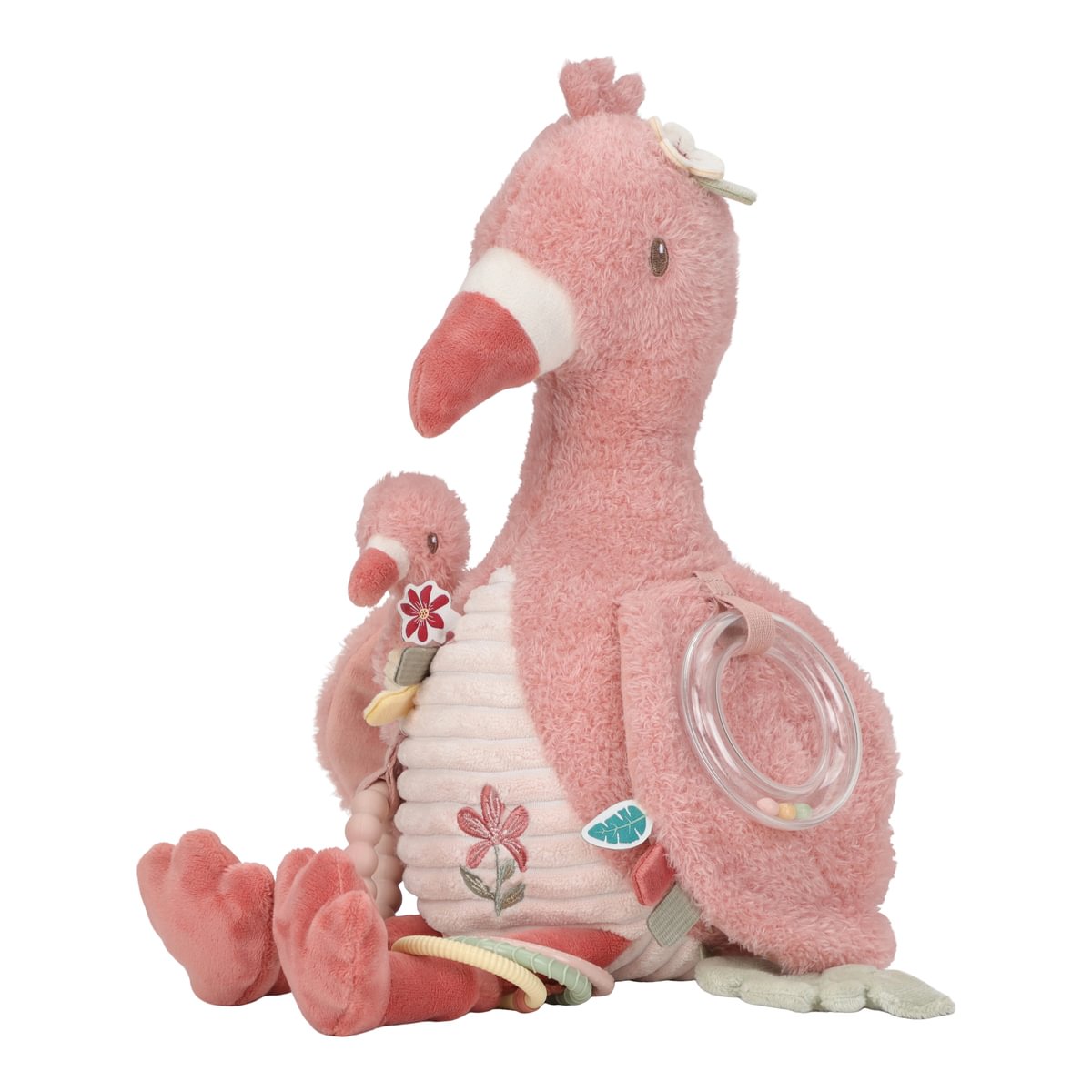 Aktivitāšu rotaļlieta Flamings - Safari Friends, Activity Cuddle Flamingo, Little Dutch