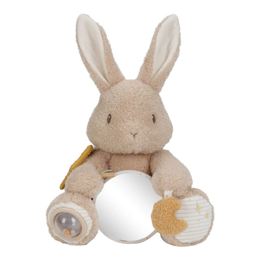 Aktivitāšu rotaļlieta Zaķis - Newborn Naturals, Activity Cuddle Toy Baby Bunny, Little Dutch