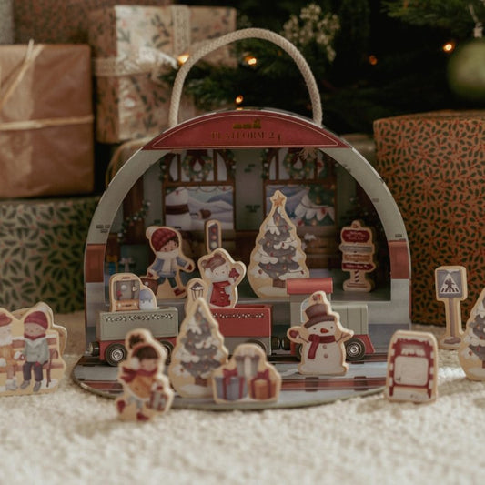 Ziemassvētku adventes kalendārs - Vilciens, Christmas Advent Calendar Train Track, Little Dutch, ld4880