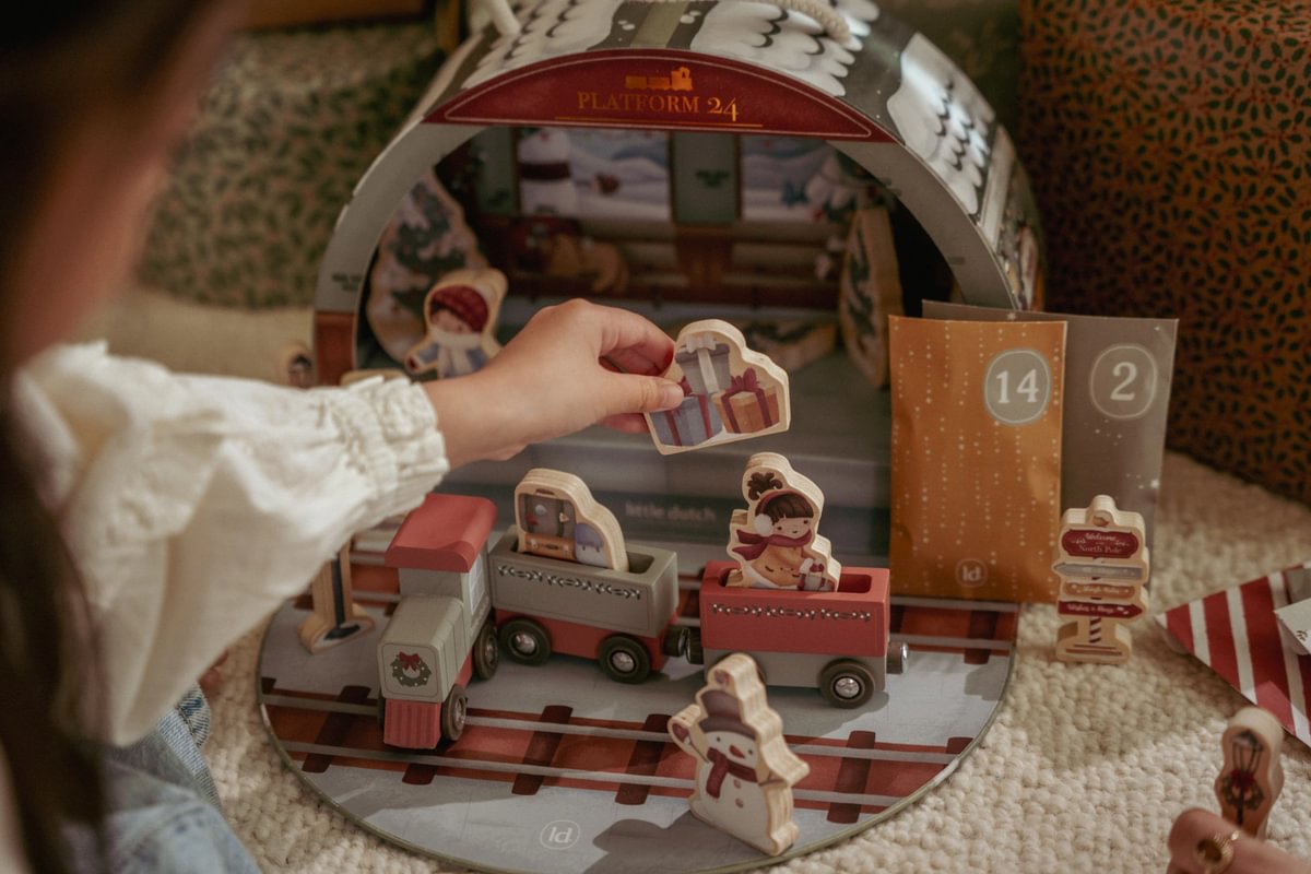 Ziemassvētku adventes kalendārs - Vilciens, Christmas Advent Calendar Train Track, Little Dutch, ld4880