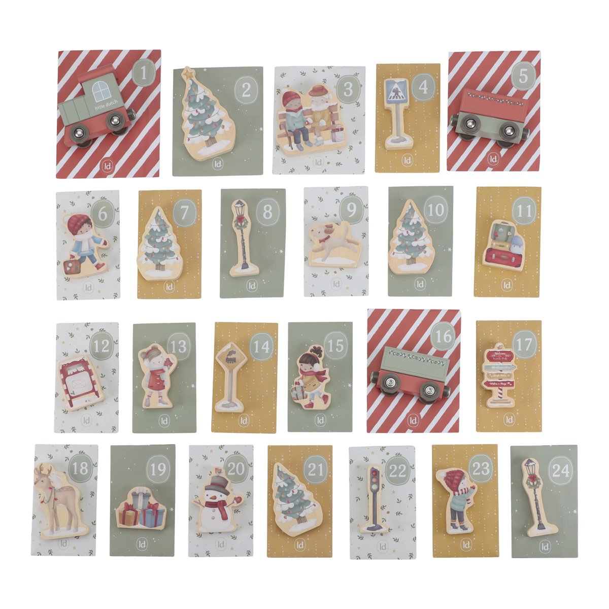 Ziemassvētku adventes kalendārs - Vilciens, Christmas Advent Calendar Train Track, Little Dutch, ld4880