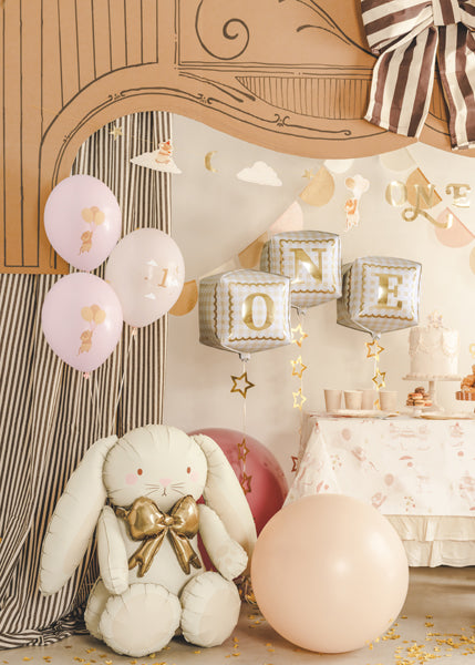 Hēlija balons - Cipars '1', Number '1' Balloon, Beige, bēšs, 30cm