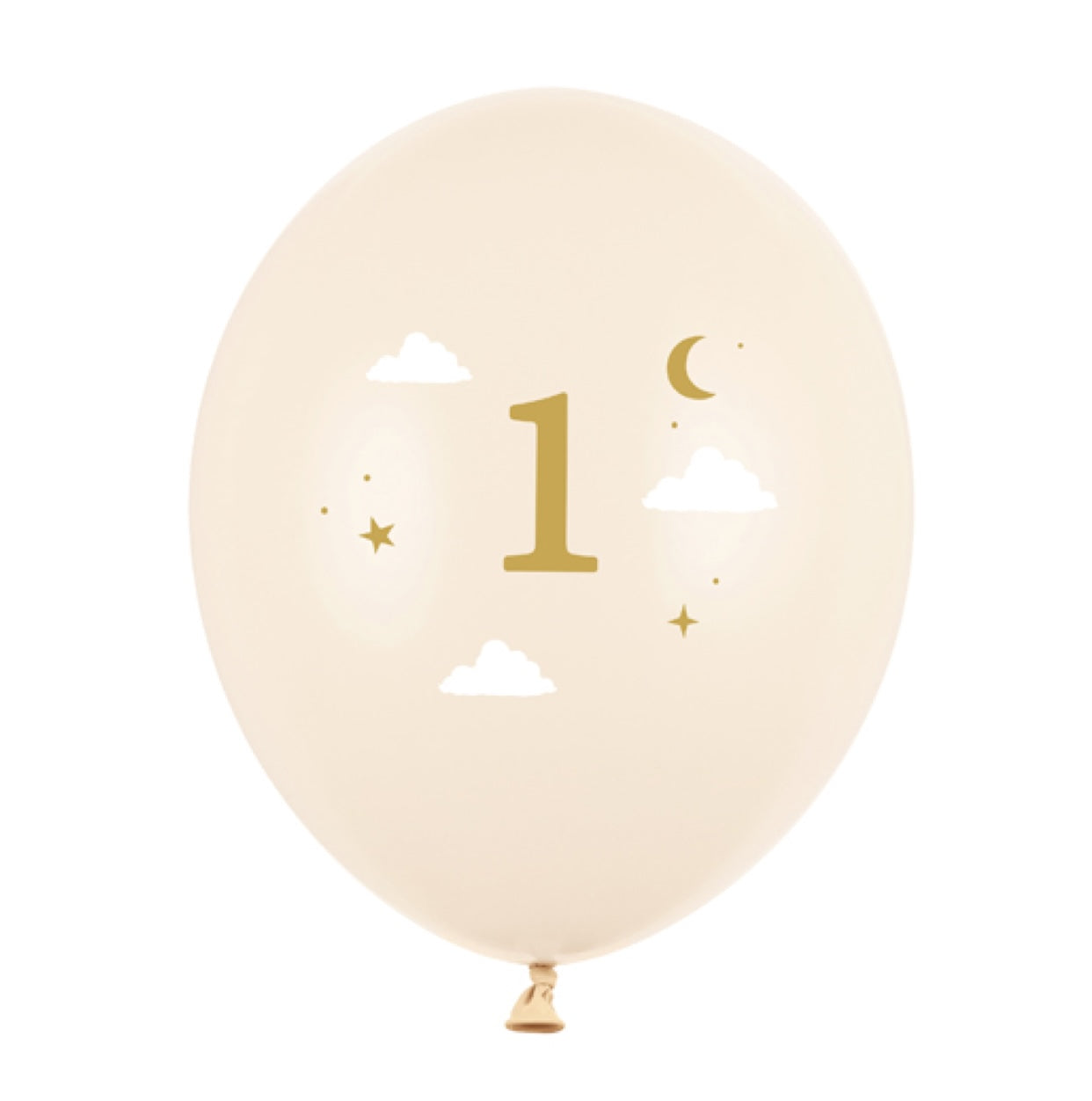 Balons - Cipars '1', Number '1' Balloon, Beige, bēšs, 30cm