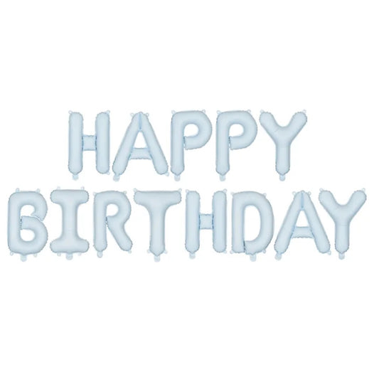 DIY Balonu virtene Happy Birthday, zils, 340 x 35cm