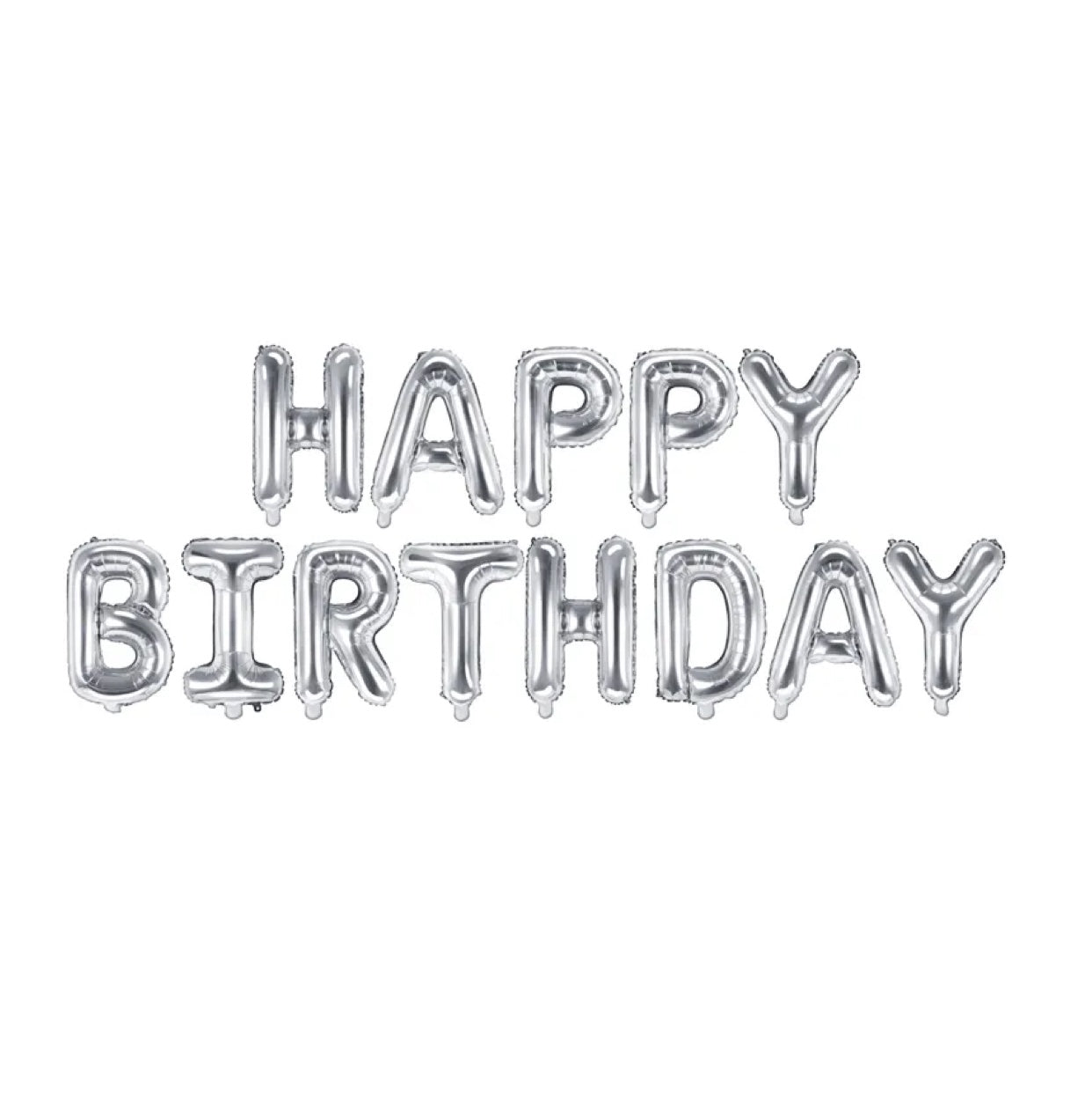 DIY Balonu virtene Happy Birthday, sudraba, 340 x 35cm