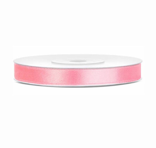 Satin ribbon for helium balloons, pink, 6mm 